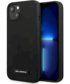 Karl Lagerfeld KLHCP13SSLMP1K Silicone Plaque Aizsargapvalks priekš iPhone 13 mini 5,4" / melns Neoriģinālie Maciņi