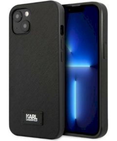 Karl Lagerfeld KLHCP13SSFMP2K Saffiano Plaque Aizsargapvalks priekš iPhone 13 mini 5,4" / melns Neoriģinālie Maciņi