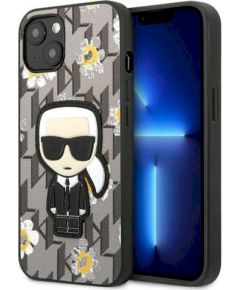 Karl Lagerfeld KLHCP13SPMNFIK1 Flower Ikonik Karl Aizsargapvalks priekš iPhone 13 mini 5,4" / pelēks Neoriģinālie Maciņi