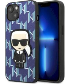 Karl Lagerfeld KLHCP13MPMNIKBL Monogram Ikonik Patch Aizsargapvalks priekš iPhone 13/14/15 6,1" / zils Neoriģinālie Maciņi