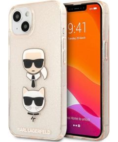 Karl Lagerfeld KLHCP13SKCTUGLGO Glitter Karl`s & Choupette Hardcase Защитный чехол для iPhone 13 mini 5,4" / золотой Чехлы - альтернативные
