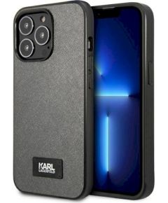 Karl Lagerfeld KLHCP13LSFMP2DG Saffiano Plaque Aizsargapvalks priekš iPhone 13 Pro / 13 6,1" / sudraba Neoriģinālie Maciņi