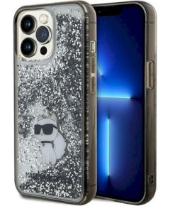 Karl Lagerfeld KLHCP13LLKCNSK Aizsargapvalks priekš iPhone 13 Pro / 13 6.1" transparent hardcase Liquid Glitter Choupette Neoriģinālie Maciņi