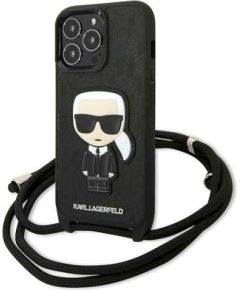 Karl Lagerfeld KLHCP13LCMNIPK Leather Monogram Patch Защитный чехол для iPhone 13 Pro / 13 6,1" / чёрный Чехлы - альтернативные