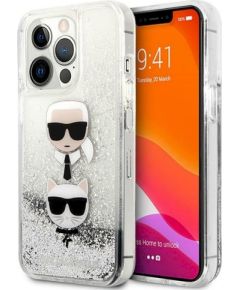 Karl Lagerfeld KLHCP13XKICGLS Hardcase Liquid Glitter Karl&Chou Защитный чехол для iPhone 13 Pro Max 6,7" / серебристый Чехлы - альтернативные