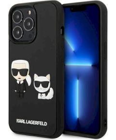 Karl Lagerfeld KLHCP13L3DRKCK Aizsargapvalks priekš iPhone 13 Pro / 13 6,1" / melns hardcase Karl&Choupette Ikonik 3D Neoriģinālie Maciņi