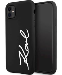 Karl Lagerfeld KLHCN61SKSVGK Silicone Signature Aizsargapvalks priekš iPhone 11/XR 6.1" / melns Neoriģinālie Maciņi