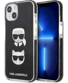 Karl Lagerfeld KLHCP13STPE2TK Karl&Choupette Head Aizsargapvalks priekš iPhone 13 mini 5,4" / melns Neoriģinālie Maciņi