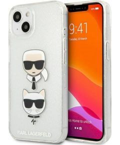 Karl Lagerfeld KLHCP13SKCTUGLS Glitter Karl`s & Choupette Защитный чехол для iPhone 13 mini 5,4" / серебристый Чехлы - альтернативные