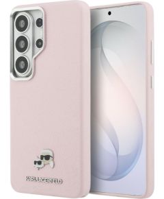 Karl Lagerfeld Saffiano KC Metal Logo MagSafe Защитный чехол для Samsung Galaxy S26 Ultra / розовый Чехлы - альтернативные