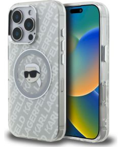 Case Karl Lagerfeld IML Karl Head Logo MagSafe Aizsargapvalks priekš iPhone 16 Pro / pelēks Neoriģinālie Maciņi