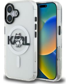 Karl Lagerfeld IML Choupette Sketch Logo MagSafe Aizsargapvalks priekš iPhone 16 / caurspīdīgs Neoriģinālie Maciņi