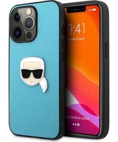 Karl Lagerfeld KLHCP13XPKMB Leather Ikonik Karl`s Head Защитный чехол для iPhone 13 Pro Max 6.7" / синий Чехлы - альтернативные