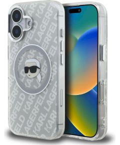 Karl Lagerfeld IML Karl Head Logo MagSafe Aizsargapvalks priekš iPhone 16 / pelēks Neoriģinālie Maciņi