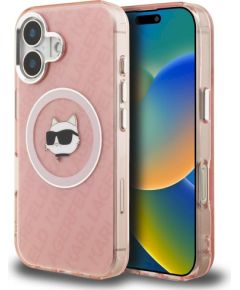Karl Lagerfeld IML Choupette Head Logo MagSafe Aizsargapvalks priekš iPhone 16 / rozā Neoriģinālie Maciņi