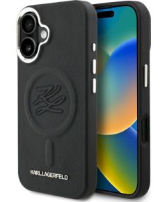 Karl Lagerfeld Initial & Metal Logo MagSafe Case Защитный чехол для iPhone 16 / чёрный Чехлы - альтернативные