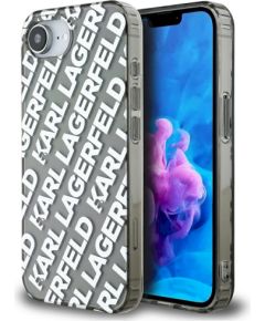 Karl Lagerfeld IML Repeat Logo Case Aizsargapvalks priekš iPhone 16e / 17e / sudraba Neoriģinālie Maciņi