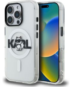 Karl Lagerfeld IML Choupette Sketch Logo MagSafe Aizsargapvalks priekš iPhone 16 Pro / caurspīdīgs Neoriģinālie Maciņi