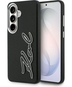 Karl Lagerfeld Grained Signature Metal Resin Logo Защитный чехол для Samsung Galaxy S26 / чёрный Чехлы - альтернативные