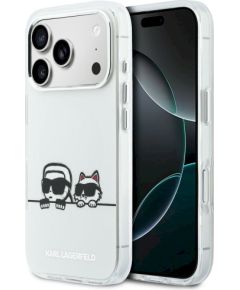 Karl Lagerfeld IML Karl & Choupette Peekaboo Logo MagSafe Защитный чехол для iPhone 17 Pro Max / белый Чехлы - альтернативные