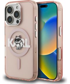 Karl Lagerfeld IML Choupette Sketch Logo MagSafe Aizsargapvalks priekš iPhone 16 Pro Max / rozā Neoriģinālie Maciņi