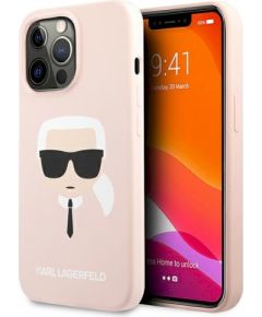 Karl Lagerfeld KLHCP13XSLKHLP Hardcase Silicone Karl`s Aizsargapvalks priekš iPhone 13 Pro Max 6,7" / gaiši rozā Neoriģinālie Maciņi