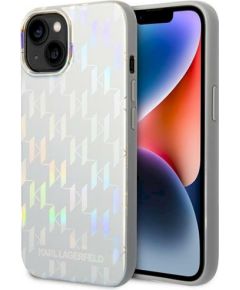 Karl Lagerfeld KLHCP14MLGMMSV3 Hardcase Monogram Iridesc Aizsargapvalks priekš iPhone 14 Plus/15 Plus 6.7" / sudraba Neoriģinālie Maciņi