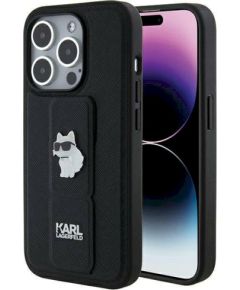 Karl Lagerfeld KLHCP14LGSACHPK Gripstand Saffiano Choupette Защитный чехол для iPhone 14 Pro 6.1" / чёрный Чехлы - альтернативные