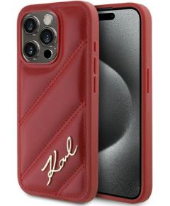 Karl Lagerfeld KLHCP15LPQDSMGR Diagonal Quilted Script Защитный чехол для iPhone 15 Pro 6.1" / красный Чехлы - альтернативные