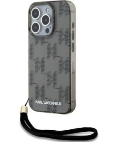 Karl Lagerfeld KLHCP15LHKDPNSK Hardcase IML Mono KL Pattern & Cord Защитный чехол для iPhone 15 Pro 6.1" / чёрный Чехлы - альтернативные