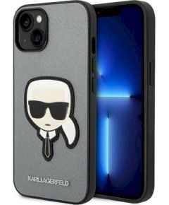 Karl Lagerfeld KLHCP14SSAPKHG Saffiano Karl`s Head P Защитный чехол для iPhone 14/15/13 6,1" / серебристый Чехлы - альтернативные
