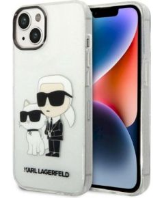 Karl Lagerfeld KLHCP14MHNKCTGT Hardcase Gliter Karl&Choupet Aizsargapvalks priekš iPhone 14 Plus/15 Plus 6.7" / caurspīdīgs Neoriģinālie Maciņi