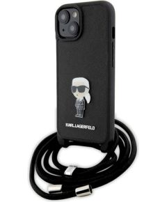 Karl Lagerfeld KLHCP15SSASKNPSK Crossbody Saffiano Mon Защитный чехол для iPhone 15/14/13 6.1" / чёрный Чехлы - альтернативные