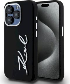 Karl Lagerfeld KLHCP15LSCMSMVK Silicone Metal Script Logo Защитный чехол для iPhone 15 Pro 6.1" / чёрный Чехлы - альтернативные
