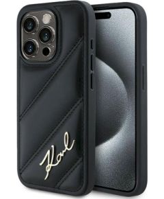 Karl Lagerfeld KLHCP15XPQDSMGK Diagonal Quilted Script Защитный чехол для iPhone 15 Pro Max 6.7" / чёрный Чехлы - альтернативные