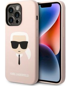 Karl Lagerfeld KLHCP14LSLKHLP Silicone Karl`s Head Защитный чехол для iPhone 14 Pro 6,1" / розовый Чехлы - альтернативные