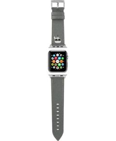 Karl Lagerfeld Pasek KLAWMOKHG Viedpulksteņu siksniņa priekš Apple Watch 38/40/41mm Saffiano Karl Heads / sudraba Smart-Watch aksesuāri