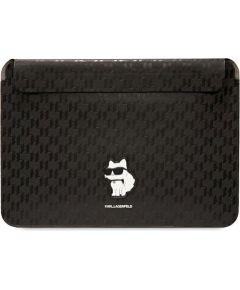 Karl Lagerfeld Sleeve KLCS14SAKHPCK Klēpjdatora maciņš 14" Saffiano Monogram Choupette / melns Somas portatīvajiem datoriem