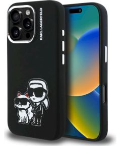 Case Karl Lagerfeld Silicone Karl&Choupette Sketch MagSafe Защитный чехол для iPhone 16 Pro / чёрный Чехлы - альтернативные