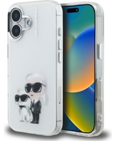 Karl Lagerfeld IML Aquarelle Karl & Choupette & Logo Защитный чехол для iPhone 16 / белый Чехлы - альтернативные