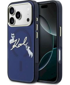 Karl Lagerfeld IML Choupettes Karl Script Logo MagSafe Защитный чехол для iPhone 17 Pro / синий Чехлы - альтернативные