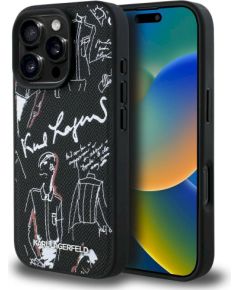 Karl Lagerfeld Grained Pattern & Logo MagSafe Case Защитный чехол для iPhone 16 Pro / чёрный Чехлы - альтернативные