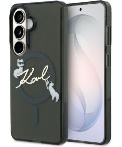 Karl Lagerfeld IML KC Script MagSafe Aizsargapvalks priekš Samsung Galaxy S26 / melns Neoriģinālie Maciņi
