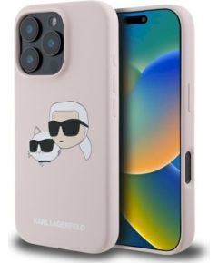 Karl Lagerfeld KLHMP16XSKCHPPLP Hardcase Silicone Double Heads Защитный чехол для iPhone 16 Pro Max 6.9" / розовый Чехлы - альтернативные