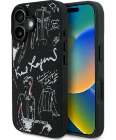 Karl Lagerfeld Grained Pattern & Logo MagSafe Case Защитный чехол для iPhone 16 / чёрный Чехлы - альтернативные