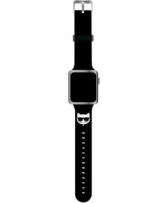 Karl Lagerfeld Pasek KLAWLSLCK Ремешок для часов Apple Watch 42/44/45mm Silicone Choupette Heads / чёрный Smart pūlksteņu aksesuāri