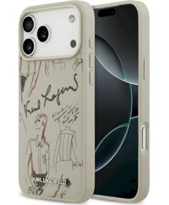 Karl Lagerfeld Grained Pattern & Logo MagSafe Case Защитный чехол для iPhone 17 Pro Max / серый Чехлы - альтернативные