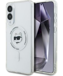 Karl Lagerfeld Button Choupette Head Printed Logo MagSafe Защитный чехол для Samsung Galaxy S25 Edge / белый Чехлы - альтернативные