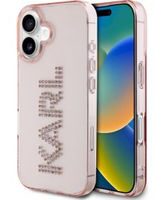 Karl Lagerfeld IML Rhinestones Logo Case Защитный чехол для iPhone 16 / розовый Чехлы - альтернативные