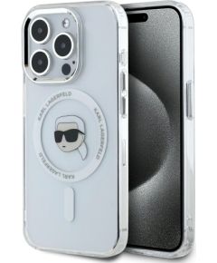 Karl Lagerfeld IML Metal Karl Head MagSafe Защитный чехол для iPhone 15 Pro / белый Чехлы - альтернативные